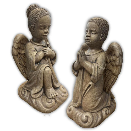 The African American Boy & Girl Angel Statues.