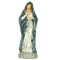 Madonna and Child 32.5"H Antiqued Figure. The Madonna and Child statue is depicted holding the Christ Child and appears to be standing on stone. The Madonna is made of a resin/stone mix. Weight is approximately 10 lbs.