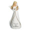 Blessings on Your First Communion Angel. First Communion Heavenly Blessings Angel is holding  a chalice and  is 7"H. The bottom of the angels dress has the words "blessings on your first communion."  Blessings Angel is made of a resin/stone mix. 