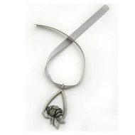 Memorial Tear Ornament: 2-1/2"H and 3" ribbon; Pewter; Boxed