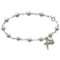  7 1/2"  Adult Rosary Bracelet- 6 MM sterling silver beads and wire, sterling silver crucifix and miraculous medal. Includes  a deluxe gift box. Made in the USA