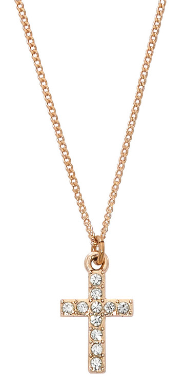16" Rose Gold and Crystal Pendant. Presents in a clear box. 