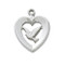 Sterling Silver 1/2" Heart with Dove Medal. Dove in Heart Pendant comes on an 18" Rhodium Chain. Gift Box Included. Made in the USA

