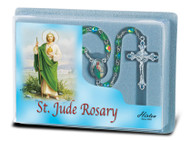 Saint Jude Specialty Rosary with Green Crystal Beads