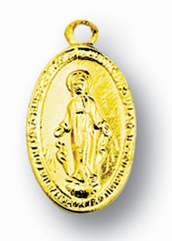 .625" Gold Plated Aluminum Miraculous Medal