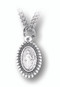 1" Beaded Miraculous Medal with 18" Chain. Silver Oxidised
