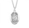  St Paul medal comes on a 24" genuine rhodium plated endless curb chain.  Dimensions: 1.1" x 0.7" (27mm x 17mm). Weight of medal: 2.8 Grams. Engraving option available.  Made in USA