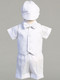 Diego ~ White cotton vest and poly cotton short set. Vest is embroidered. Diego Christening Set comes with a clip on bow tie and hat! Sizes : 0-3m, 3-6m, 6-12m, 12-18m, & 18-24m, 2T and 3T. Made in USA. 

 