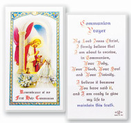 Clear, laminated Italian holy card.  Laminated Holy Card Features World Famous Fratelli-Bonella Artwork.  Measures 2.5'' x 4.5''