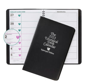 Episcopalian Liturgical Desk Calendar Soft Cover Edition  Easy-to-read display of complete liturgical information and daily readings. Listings given for Holy Days and holidays. Includes two-year calendar summary