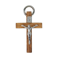 1.25" Red Wood Cross with Metal Corpus