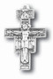 1.625" Silver Oxidized San Damiano Cross. Over 800 years ago, in a remote church called San Damiano near Assisi, Italy, a young man knelt before an old, Byzantine style Crucifix. The young man would come to be known as  Saint Francis of Assisi and the Crucifix was the San Damiano Cross.