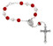 8MM Red and White Pearl Glass Beads Carded Auto Rosary. Auto Rosary has a silver ox crucifix and center. Comes carded. Made in Italy