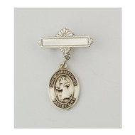 Sterling Silver St Christopher Baby Bar Pin. St Christopher Baby Bar Pin is made of .925 Sterling Silver.  Engraving on bar available. Comes in a deluxe velour gift box. Made in USA.