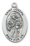 Sterling Silver Saint Joseph Medal ~ 1" - 5/8" Sterling Silver Saint Joseph Oval Medal. St Joseph Oval Medal comes on a 20" Rhodium Chain. A deluxe gift box is included