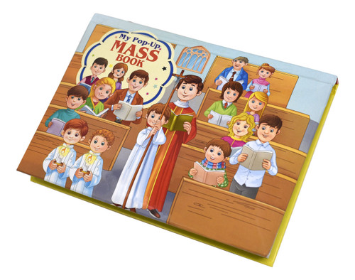 The bright, vibrant, and eye-catching illustrations in this book will “pop” off the pages to delight little children as they learn what happens during Mass.  They can follow along as these parts of the Mass take place:
the beginning of Mass
the reading of the Gospel
the presentation of gifts to the Priest
the elevation of the Host during the Consecration
the praying of the Our Father
the reception of Communion
This colorful book provides children with a gentle introduction to the Mass.