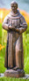 26" Handcrafted Saint Francis with Birds Cement Garden Statue. 
Heights: 18" and 26". Statues vary slightly in design with the different sizes. See individual pictures for specific information. These beautifully detailed hand painted statues are handcrafted and take anywhere from 4-6 weeks for delivery. Available in natural cement and detail stain finish. 