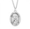  St. Joseph .925 Sterling Silver Oval Medal.  Dimensions:  1.3" x 0.8" (32mm x 20mm).   Weight of medal: 4.9. Medal comes on a 24" genuine rhodium plated curb chain.  Made in USA. Deluxe velvet gift box included. Engraving available. 