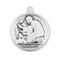  St. Francis .925 Sterling Silver Oval Medal.  Dimensions:  0.8" x 0.7" (21mm x 18mm).   Weight of medal: 3.4. Medal comes on a 20" genuine rhodium plated curb chain.  Made in USA. Deluxe velvet gift box included. Engraving available. 