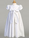 Back of the Brooke Christening Gown with Bonnet.
Sizes : 0-3m (7-12lb), 3-6m (12.5-16lbs) , 6-12m (16.5-20lbs), 12-18m 24.5-27lbs). Made In USA