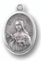 Saint Theresa Silver Oxidized Medal. 

 