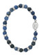 6mm blue lapis beads stretch bracelet.  The Miraculous Medal  is an oxidised silver. Bracelet comes in white box with clear cover.  Made in the USA!
