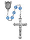 7mm Blue tincut beads rosary. The crucifix and centerpiece of made of pewter. Gift box included. 