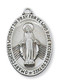 Sterling Silver Miraculous Medal comes on a  24in rhodium plated chain. Gift box included