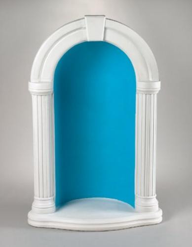 1135DS ~ 52" Round Grotto for 36" Statue
Ht:52", BW: 34", BL:19.5"
Weight: 442 lbs 
Handcrafted and made to order. Allow 4-6 weeks for delivery. Made in USA