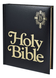 This World Catholic Press Family Edition is a distinguished addition to the New Catholic Bible (NCB) offerings. The translation of the complete Old and New Testaments is fresh, faithful, and reader friendly. This edition boasts a distinctive, easy-to-read, and inviting 13-pt. typeface, the largest of any Catholic Family Bible in a comparable size. Its rich, extensive, and insightful footnotes are in a highly readable font.  Intended to be used in Catholic families for daily prayer and meditation, as well as private devotion, this World Catholic Press Edition comes in an impressive 8½″ x 11″ format, features gold page-edging; specially designed, full-color end papers; two decorative ribbons, and is durably bound in black padded imitation leather.
Noteworthy Features
Decorative Presentation Page
Dignified Family Record Section
Chronological Tables of Bible History
Learning about Your Bible Section
Over 100 Full-Color Photographs and Illustrations
8 Full-Color Maps
Illustrated Rosary and Stations of the Cross
Distinctive Illustrations Introduce Many Books
Words of Christ in Red
Books of the Bible by Religious Tradition
Miracles and Parables of Jesus
Valuable Bible Dictionary
List of 3-Year Sunday Mass Readings
Doctrinal Bible Index
Exquisite Full-Color End Papers