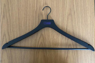 Black solid wooden vestment hangers. Hanger is 3/4" wide and is 21"width. Vestment hanger comes with a metal hook. Ideal to hang chasuble (with or without collar), dalmatic, cope, humeral veil, stole, lectern cover or super frontal. Buy Single hangers or by the Case of 20 hangers for a bulk rate discount