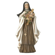4"H Figure of St Therese of Lisieux. Made of a resin material. Measurements: 4:H x 2"W