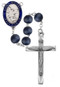 8mm Round Blue Wood Bead Rosary. Blue enameled Pewter St. Michael Center and pewter Crucifix.  Deluxe Gift Box Included. Made in the USA

 