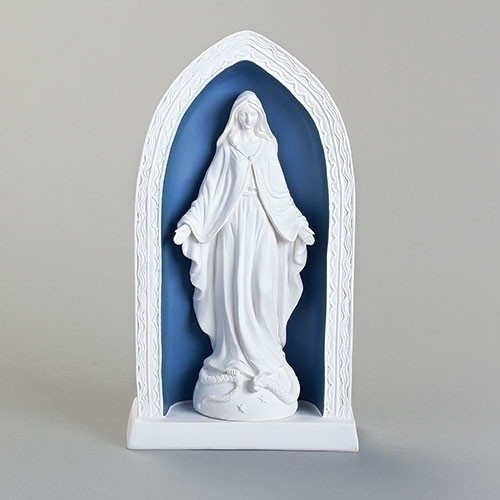 10.25"H Della Robbia Our Lady of Grace Statue.  Made of Resin/Stone mix.