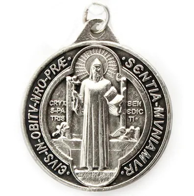 1" Silver Oxidised St Benedict Jubilee Medal