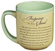 This Footprints Mug tells the story of the Footprints in the Sand story. This inspirational mug is the perfect reminder that God is always with you. Footprints mug holds 16 oz., 4 ½” high, 3 ¾” diameter. Microwave and dishwasher safe.