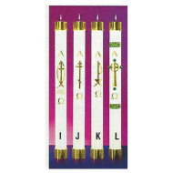 Refillable Paschal Candles with Brass Crosses-Complete with  solid brass burner. Refillable Paschal Candles with Brass Cross, Lily desing or lamb of God symbol. Please specify design and size. Nails -Red, White, Gold, or Green, 
Replacement Wicks  (W00007) and Sockets (LMS200Series) are available for Refillable Shells at an additional cost.
Since you will be using the same oil Paschal candle for many years to come, it is important to pick a shell your congregation will love. Fortunately, we have many styles to choose from. From simple and elegant to more ornate, get just the style you want.