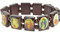 Brazilian Wood Saints Bracelet. 3/4 in. Rectangular Shaped with Brown Wooden separator beads 
