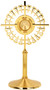 The K224 monstrance is two-tone gold plated with bright silver accents.  This monstrance features a secure acrylic glass luna.
Dimensions:  24" H., 9 1/2" base.  Holds 2 3/4" host.
