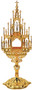 Golden monstrance with silver statues
