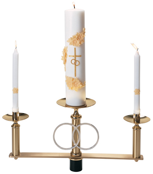 Wedding Candlabra Top section only, as shown with 1-15⁄16˝ delrin plug, 7⁄8˝ sockets. Side candles removable for lighting. Candles not included.