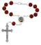 St Therese Auto Rosary with Silver Oxidized Center and Crucifix