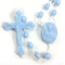 Blue Cord Rosary-Measures 12" from centerpiece to centerpiece, with 5" to from centerpiece to crucifix. Great as party favors, a gift for students, and much more. Bulk purchase available-please inquire at  1-800-523-7604