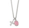 Perfect baby gift,  baptismal remembrance or first holy communion to last a lifetime! The tiny etched cross has 4 tiny CZ stones and the Miraculous Medal is pink enameled. Each medal measures about 1/2" and comes on a 16" chain. Necklace comes gift boxed. Made in the USA