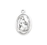 1" Oval Oxidized Saint of Francis Assisi Pray for Us Medal