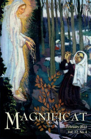The Magnificat is a monthly publication designed for daily use, to encourage both liturgical and personal prayer. It can be used to follow daily Mass and can also be read at home or wherever you find yourself for personal or family prayer. 
 Every day, in a convenient, pocket-sized format, Magnificat offers beautiful prayers for both morning and evening drawn from the treasures of the Liturgy of the Hours, the official texts of daily Mass, meditations written by spiritual giants of the Church and more contemporary authors, essays on the lives of the saints of today and yesterday, and articles giving valuable spiritual insight into masterpieces of sacred art.