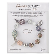 This beautiful bracelet tells the story of Christ through beautiful charms. This beautiful bracelet can make a great gift and be a great reminder of the story of our Lord.

Details:

Made with claydough and metal
7” stretch bracelet
Charms highlight the story of Christ
Comes with card that tells the story