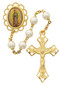 The Gold Pearl Beads Our Lady of Guadalupe Rosary.