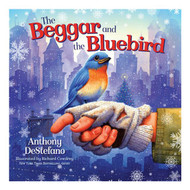 The Beggar and the Bluebird is a modern-day fairytale in the tradition of Hans Christian Anderson and the Grimm Brothers. It tells the moving story of a little bird whose flight southward for the winter keeps getting delayed because of the strange requests of a local street beggar.  The beggar asks the bird to deliver bread to a homeless man, money to a widow with children, and a gold cross to a sick boy in the hospital. As a result of performing these acts of mercy, the kind bird gets caught in a massive winter snowstorm. All seems lost, until an astonishing turn of events reveals the true identity of the street beggar.
An inspiring story of risk and sacrifice, The Beggar and the Bluebird teaches children the true meaning of gift-giving and demonstrates that great love is always rewarded by God—though often not in ways we can predict.