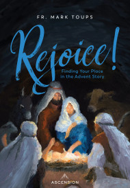 As Rejoice! Finding Your Place in the Advent Story follows the four weeks of Advent, it will help us appreciate the places, people, and events that complement the story of the very first Advent.

In week one, we will explore several places in the Holy Land and what they teach us about the environment in which Mary and Joseph lived.
In week two, we will come to appreciate several people who were preparing for the birth of the Messiah while Mary and Joseph were preparing for the birth of their son.
In week three, we will look at the events that shaped the circumstances of Jesus’ birth.
In week four, we will enter into imaginative prayer to personally experience the final preparations for Christ’s birth.